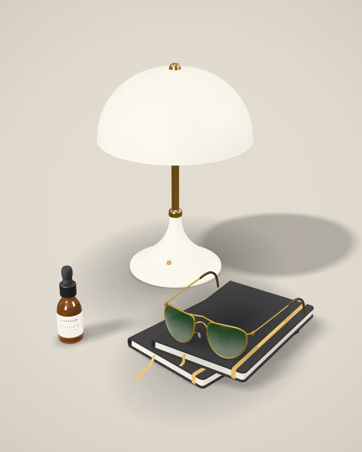 A selection of products in soft studio light